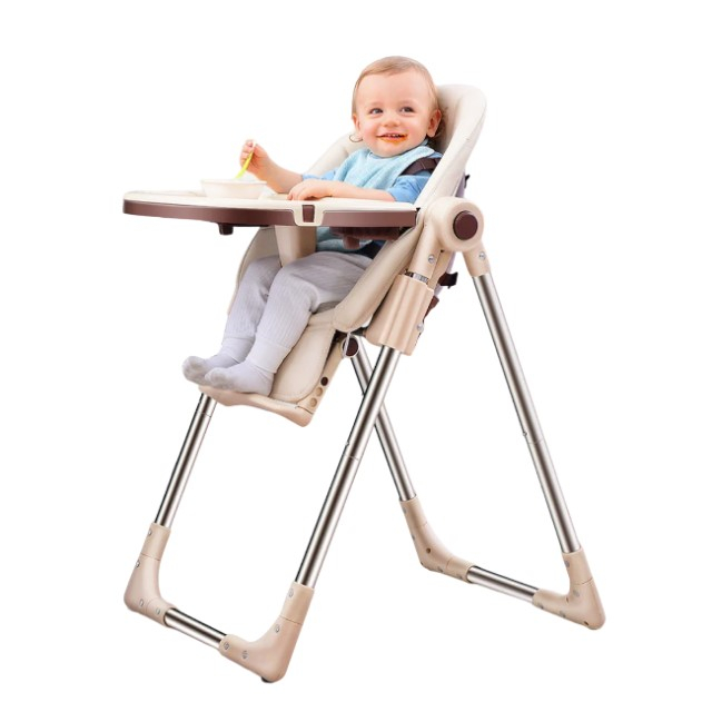 PRODUS RESIGILAT - Scaun de masa bebe, pliabil si ajustabil, Luxury, Crem [5]