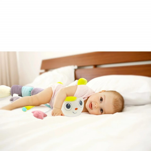 Protectie laterala patut multifunctionala cu jucarii din plus BabyJem Caterpilar, Diverse culori [3]