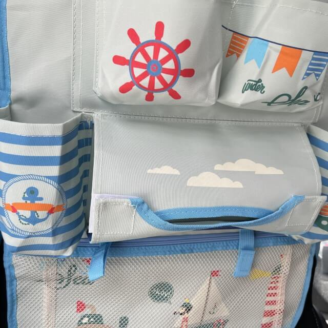 PRODUS RESIGILAT - Protectie scaun auto, organizator auto copii, 8 buzunare, Empria, 54x43 cm, Bleu [5]