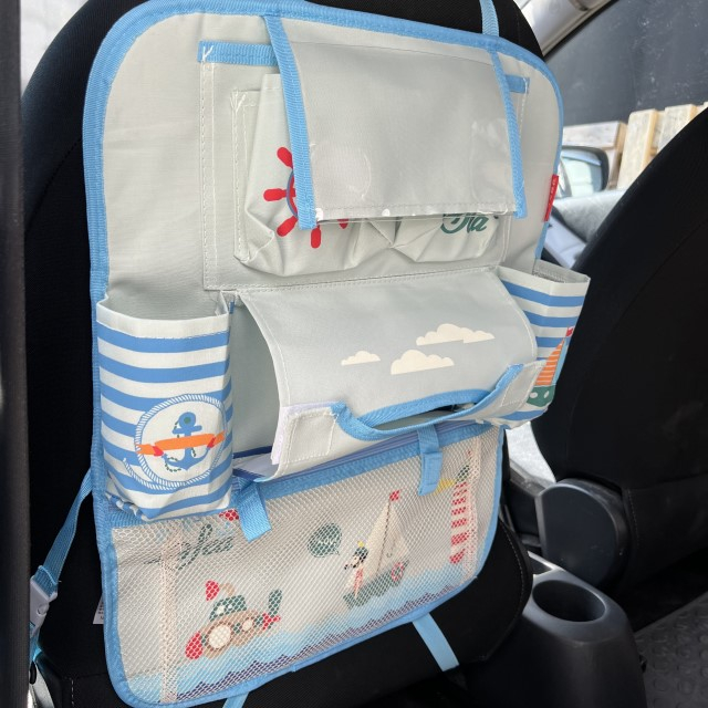 PRODUS RESIGILAT - Protectie scaun auto, organizator auto copii, 8 buzunare, Empria, 54x43 cm, Bleu [9]
