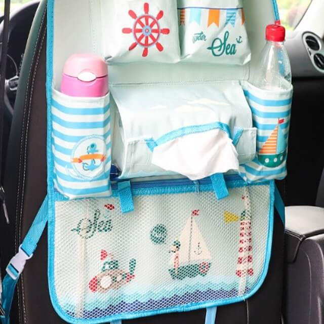 PRODUS RESIGILAT - Protectie scaun auto, organizator auto copii, 8 buzunare, Empria, 54x43 cm, Bleu [4]