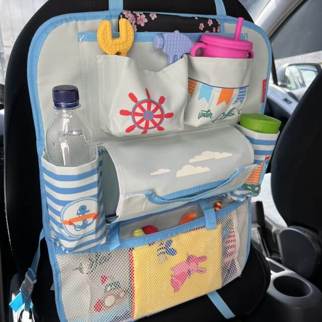 PRODUS RESIGILAT - Protectie scaun auto, organizator auto copii, 8 buzunare, Empria, 54x43 cm, Bleu [8]