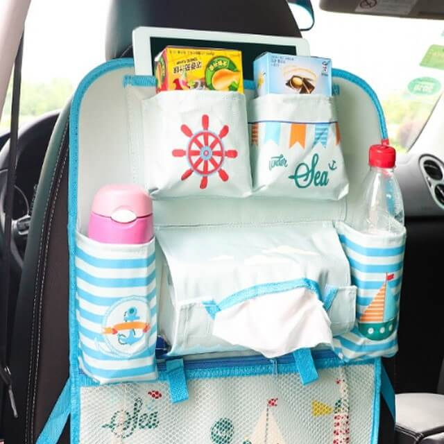 PRODUS RESIGILAT - Protectie scaun auto, organizator auto copii, 8 buzunare, Empria, 54x43 cm, Bleu [3]