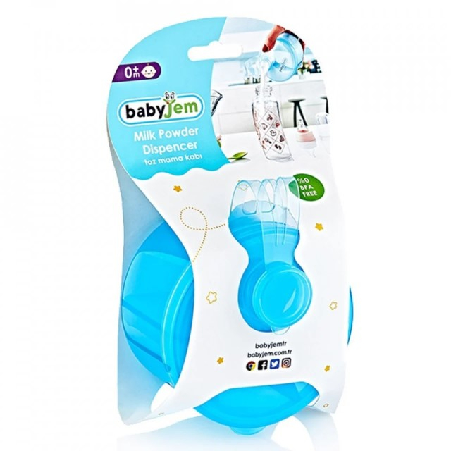 Recipient pentru lapte praf cu 3 compartimente babyjem, bleu