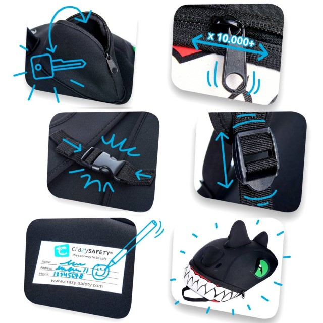 Rucsac pentru copii, model 3D cu Dragon, bretele ajustabile, Diverse culori [4]