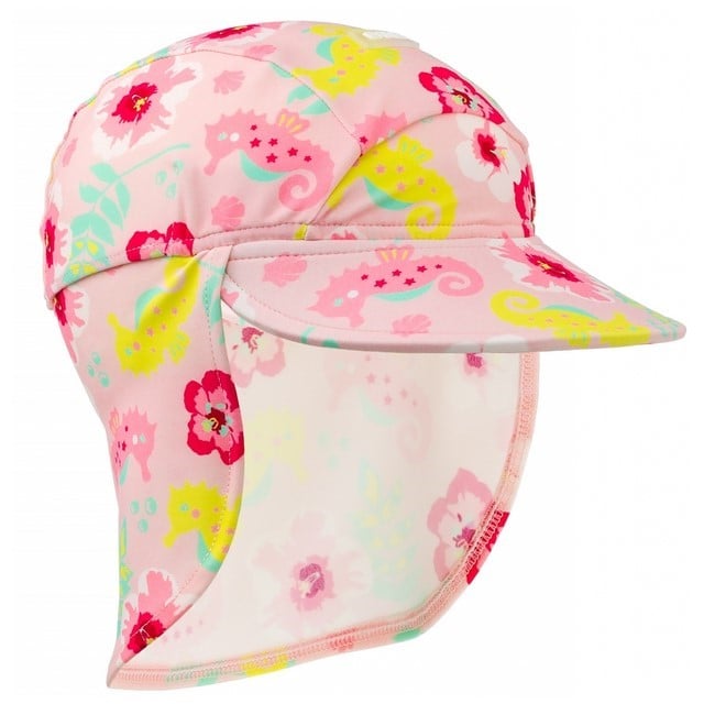 Sapca protectie soare cu protectie gat, Floral Pink, Marimea S