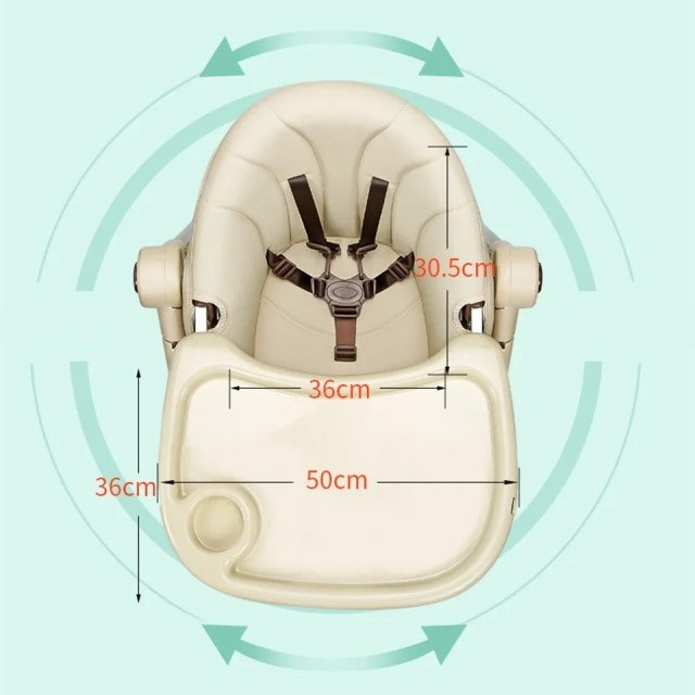 PRODUS RESIGILAT - Scaun de masa bebe, pliabil si ajustabil, Luxury, Crem [11]