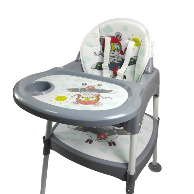 Scaun masa copii si bebelusi, Empria, 3 in 1, multifunctional, transformabil in scaunel si masuta, Aviator [2]