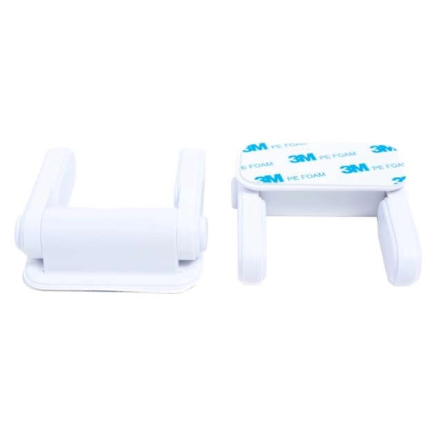Set 2 blocatoare usi caini, pisici, copii, sigurante blocare clanta usa, Empria, Alb [4]