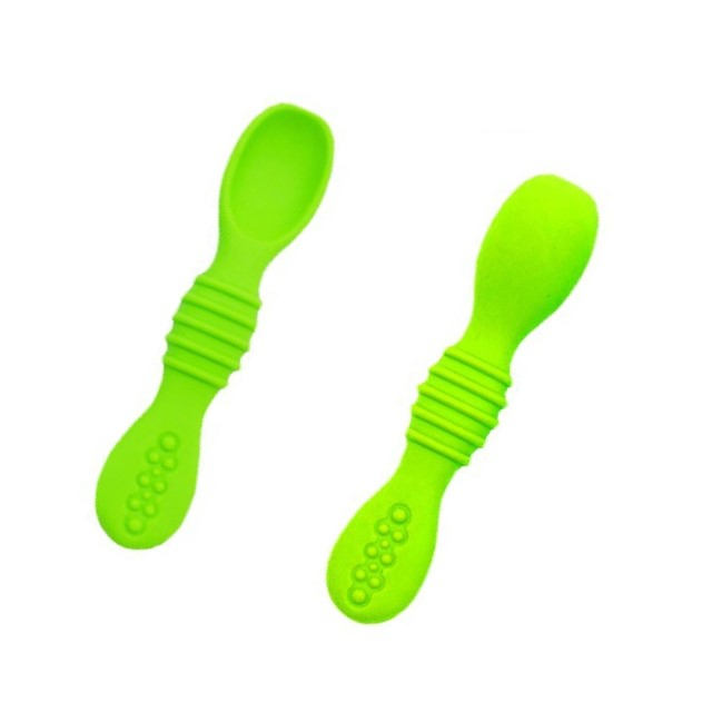 Set 2 pre-lingurite diversificare bebelusi, Faza 1 + Faza 2, silicon alimentar, Empria, Verde [5]