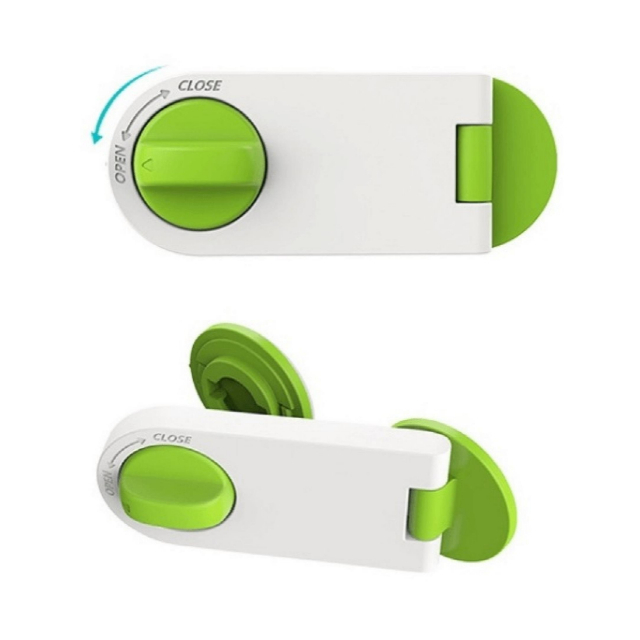 Set 2 sigurante fixe pentru usi si sertare dulap, 10.6x4.15x2.2 cm, Diverse culori [3]