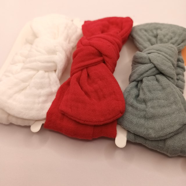 Set 3 bentite elastice pentru fetite, cu fundita, bebe 3-36 luni, Diverse culori [3]