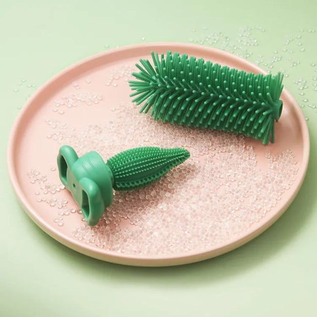Set 3 perii din silicon pentru biberoane, tetine, suzete, paie, bebelusi, din silicon, fara BPA, Empria, Verde [3]
