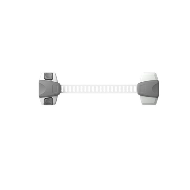 Set 3 sigurante dulap flexibile si ajustabile, cu 2 butoane, 22 x 6 cm, Gri [5]