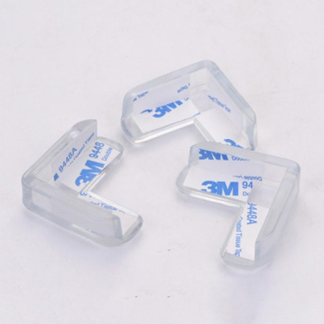 Set 4 protectii colturi, forma L, silicon transparent, 1.5x0.5x4.0 cm [6]
