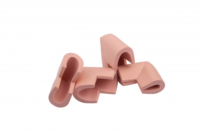 Set 4 coltare in forma U, 3.5x0.7x6 cm, Roz