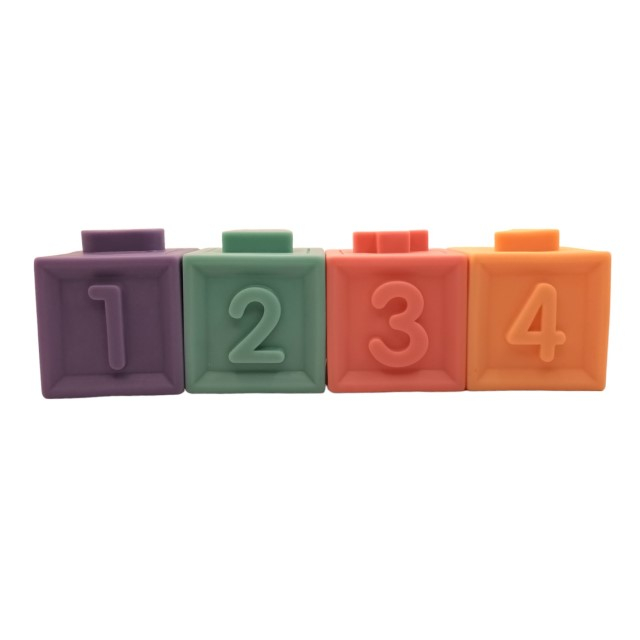 Set 4 cuburi de construit pentru copii, jucarie educationala colorata, Empria, cifre si forme [15]
