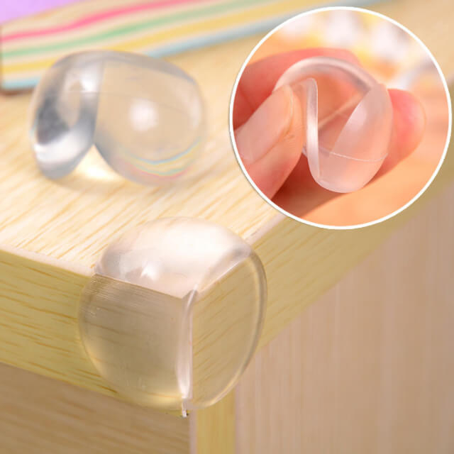 Set 4 protectii rotunde silicon transparent, 4.3x3.0x2.0 cm_Empria [5]