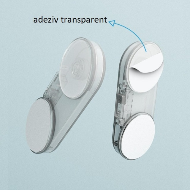 Set 6 sigurante fixe pentru usi si sertare dulap, transparent, 9.6x4x1.5 cm [5]