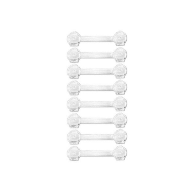 Set 8 sigurante flexibile cu incuietoare dubla, silicon transparent, 15.5x3.5x1 cm [11]