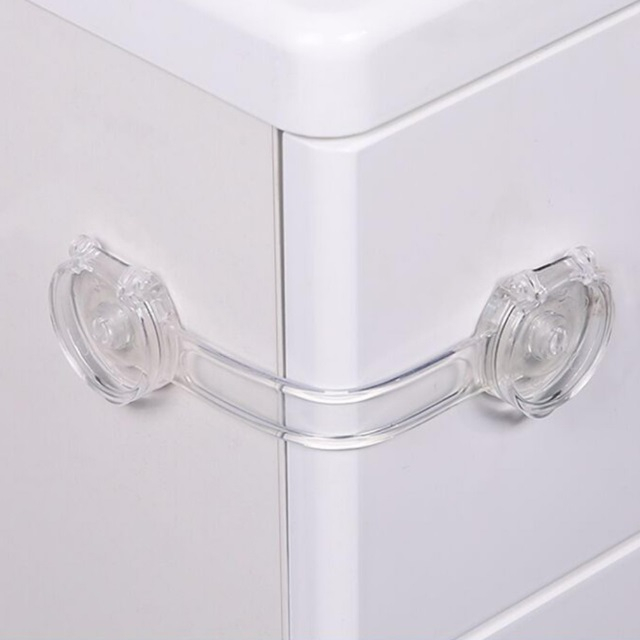Set 8 sigurante flexibile cu incuietoare dubla, silicon transparent, 15.5x3.5x1 cm [10]
