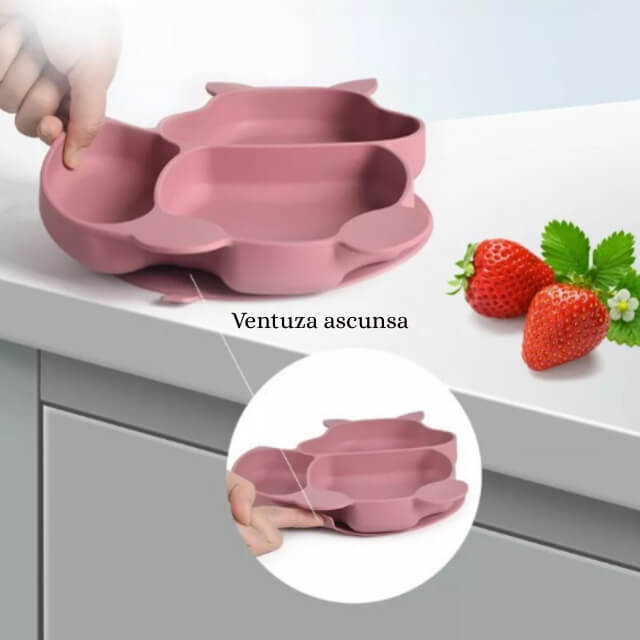 Set complet din silicon fara alergeni pentru diversificare bebe, Empria, Veverita, Diverse culori [5]