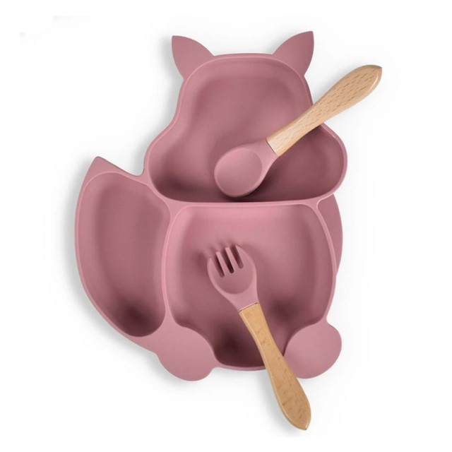 Set complet din silicon fara alergeni pentru diversificare bebe, Empria, Veverita, Diverse culori [3]