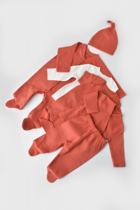 Set de 10 piese pentru nou nascut - 100% bumbac organic - Scortisoara, BabyCosy [7]