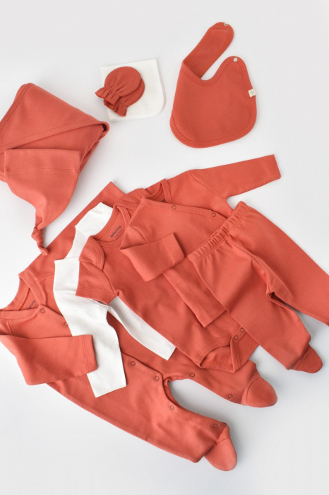 Set de 10 piese pentru nou nascut - 100% bumbac organic - Scortisoara, BabyCosy [6]