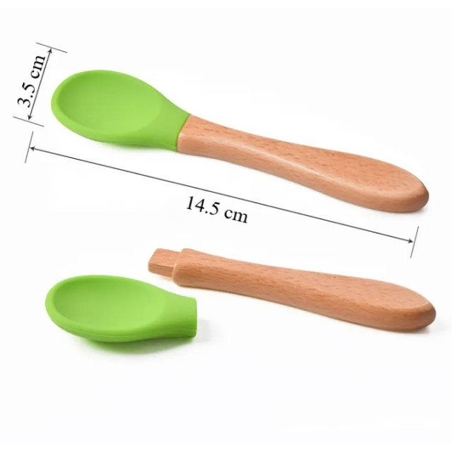 Set diversificare bebelusi, 4 piese, silicon BPA free, Empria, Verde [3]