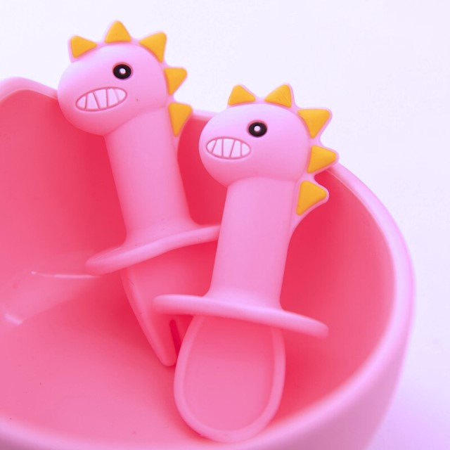 Set mini tacamuri diversificare bebelusi, silicon alimentar, cu cutie depozitare, flexibile, Dino, Empria [2]