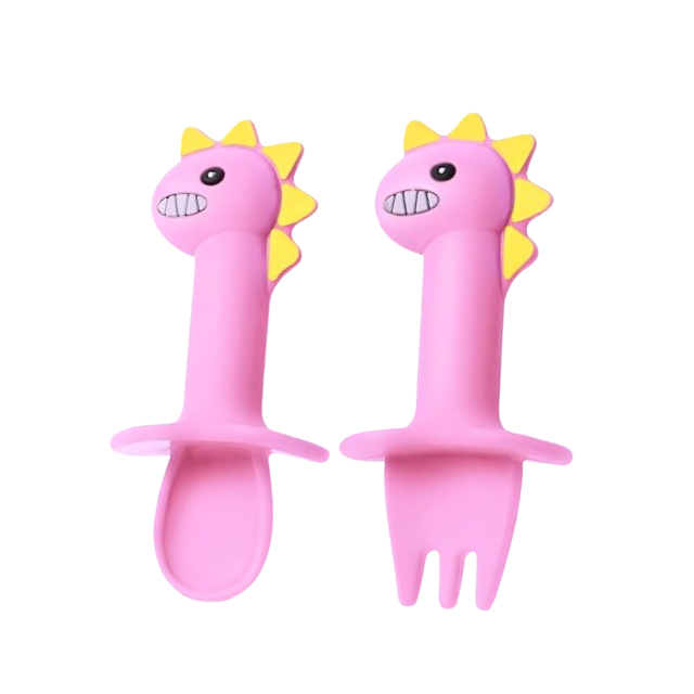 Set mini tacamuri diversificare bebelusi, silicon alimentar, cu cutie depozitare, flexibile, Dino, Empria [3]
