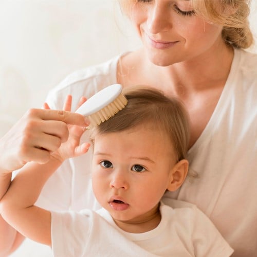 Set pieptan si perie din peri naturali BabyJem, Diverse culori [4]