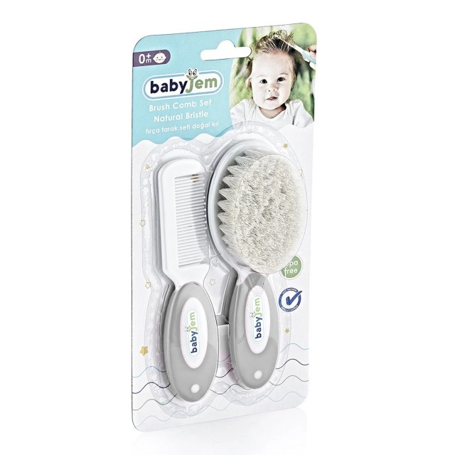 Set pieptan si perie din peri naturali BabyJem, Diverse culori [2]