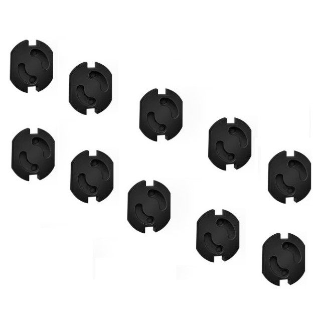 Set protectie priza copii, 10 bucati cu adeziv, Empria, Negru [6]