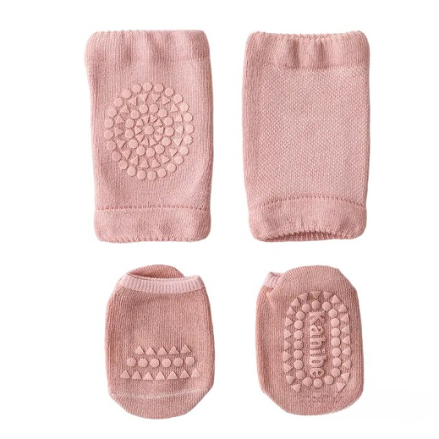 Set protectii anti-alunecare bebe, genunchiere si sosete, Diverse culori [4]