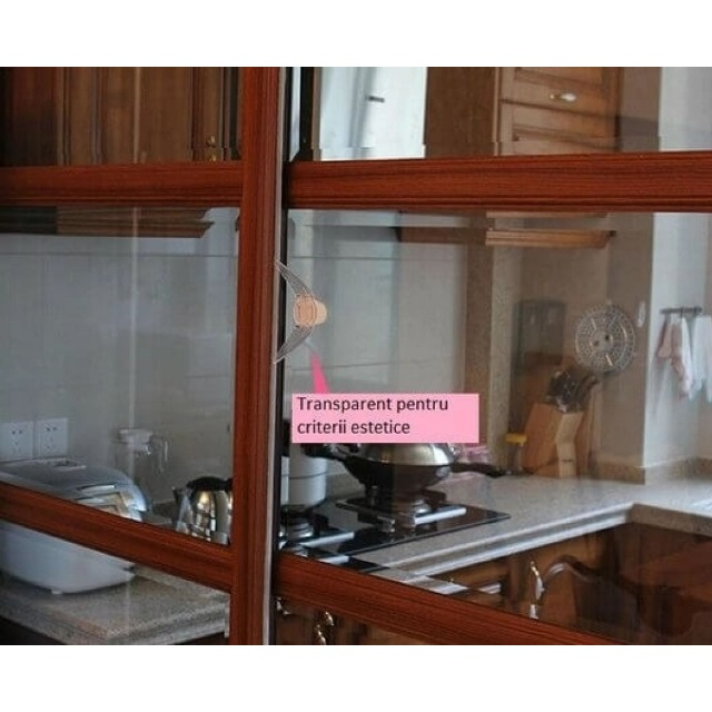 Siguranta fluture blocator usi si geamuri glisante, 17 x 6 x 0.5 cm, Transparent [5]