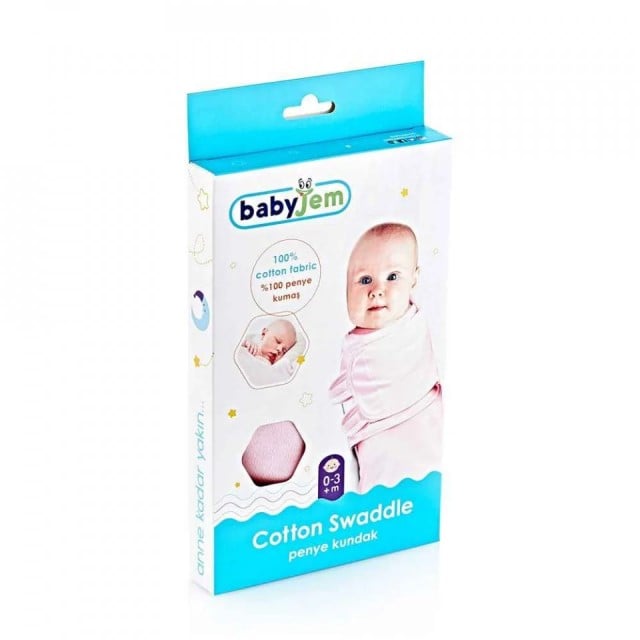 Sistem de infasare din bumbac 0-3 luni BabyJem Swaddle, Gri