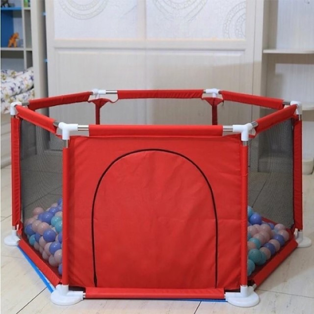 Spatiu de joaca tarc bebe, hexagonal, Empria, Rosu [10]