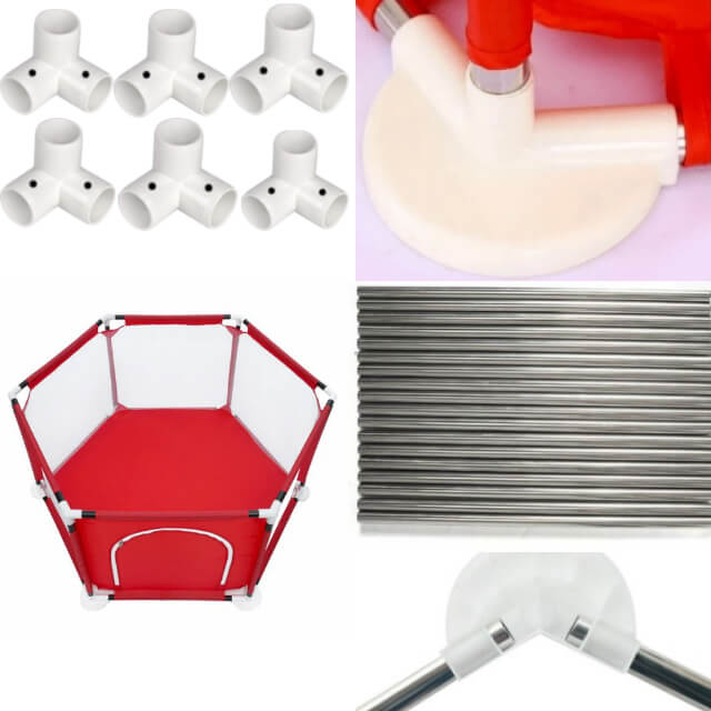 Spatiu de joaca tarc bebe, hexagonal, Empria, Rosu [12]