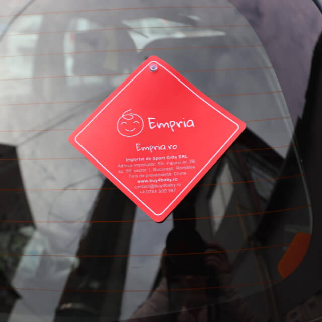 Sticker decorativ, Auto, Baby On Board, Empria, Rosu, 12.5 x 12.5 cm [5]