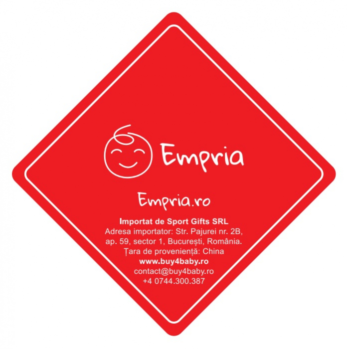 Sticker decorativ, Auto, Baby On Board, Empria, Rosu, 12.5 x 12.5 cm [2]