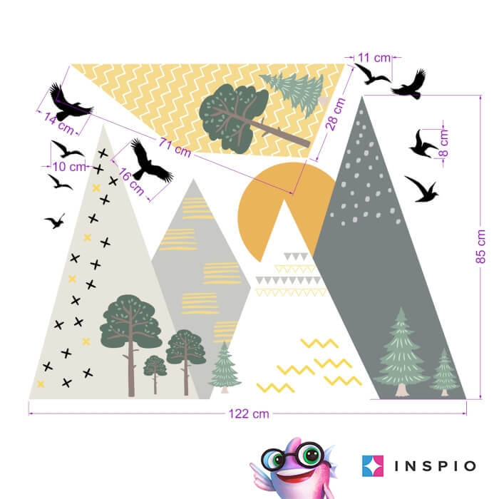 Sticker perete - Dealuri cu apus [2]