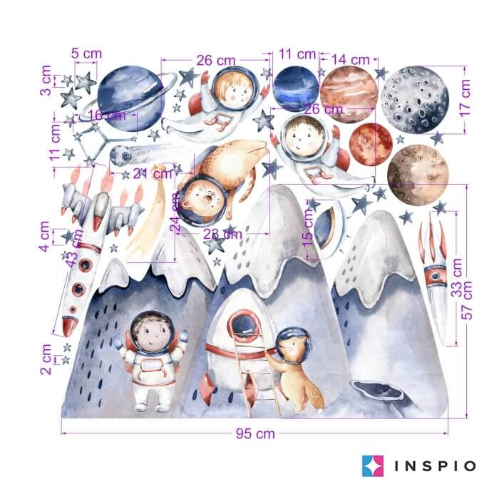 Stickere de perete - Micii astronauti si spatiu [2]