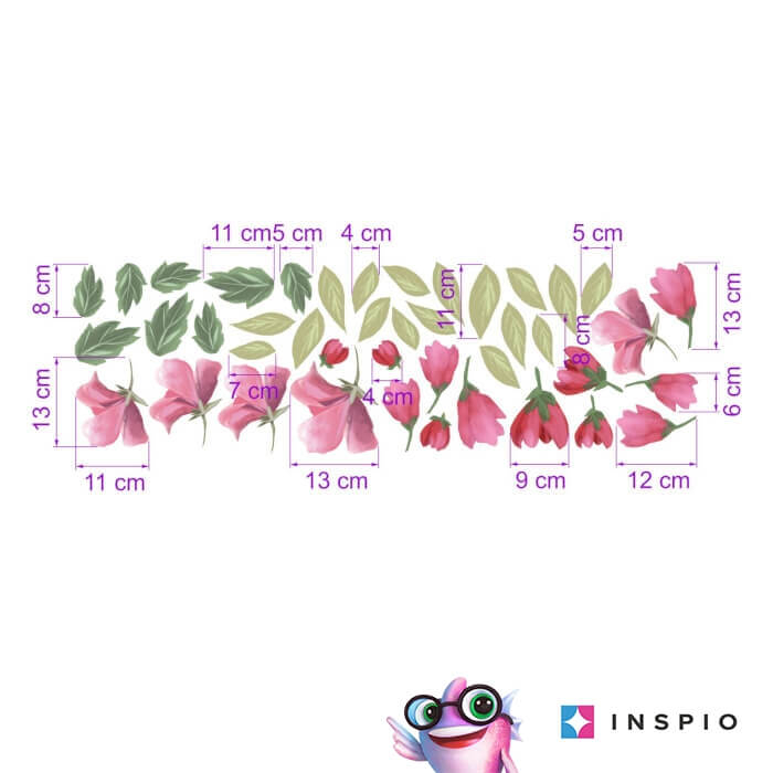 Stickere Perete - Flori Roz [2]