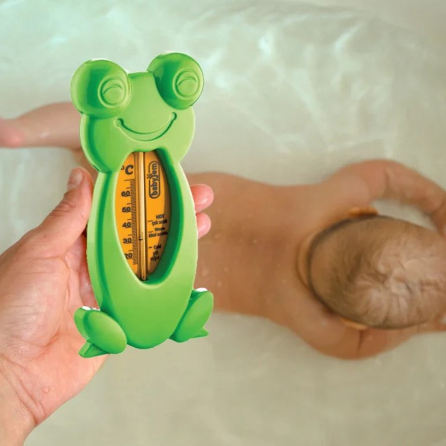 Termometru de baie si camera, model Broscuta, Verde