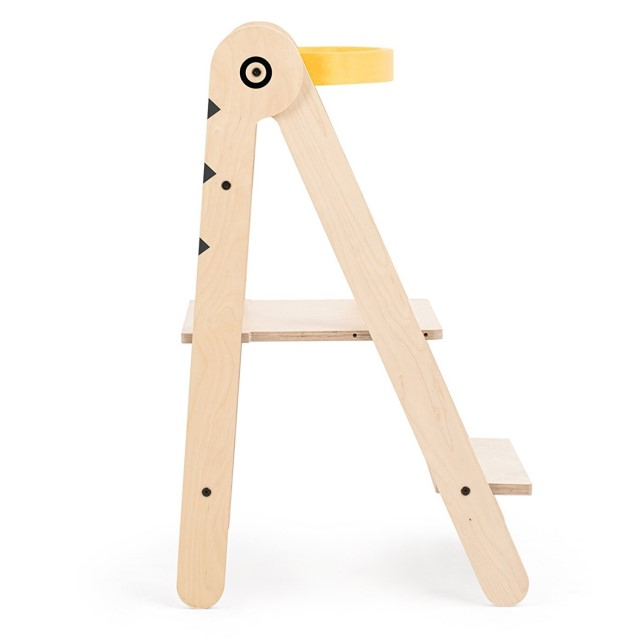 PRODUS RESIGILAT - Turn de invatare pliabil MamaToyz Learning Tower din lemn, Galben [3]