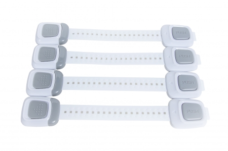 Sigurante pentru sertare si usi - Set cu incuietoare dubla pentru usi si sertare gri, 25 cm_Empria