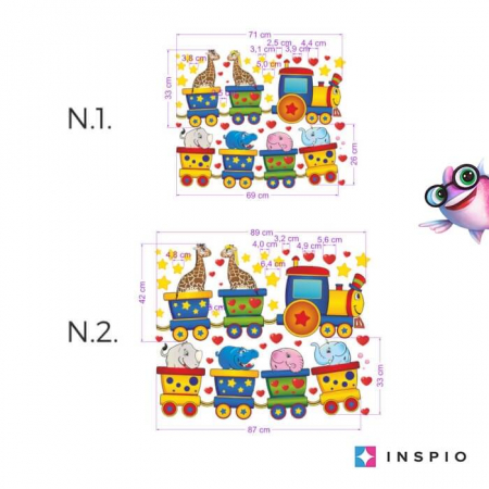 Stickere decorative - Autocolant - Tren fericit, Diverse marimi