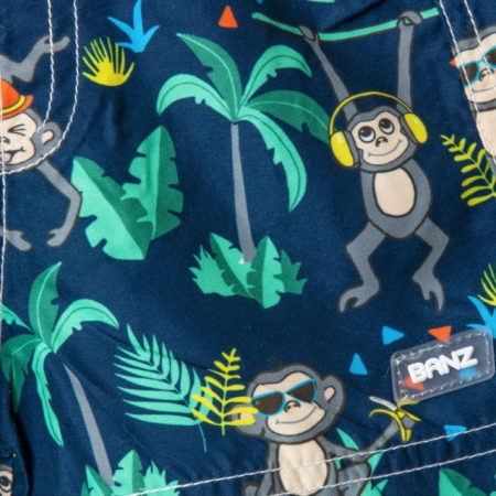 Haine si articole pentru plaja copii si bebelusi - Bermude Baieti cu Protectie UV, Protectie Solara UPF50+, Navy Jungle, Diverse marimi